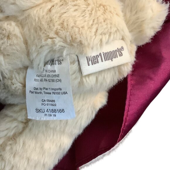 Vtg Pier 1 Imports Hopper Bunny Rabbit Plush Polka Dot Dress Floral Ears Feet 9” - Picture 2 of 5